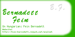 bernadett fein business card